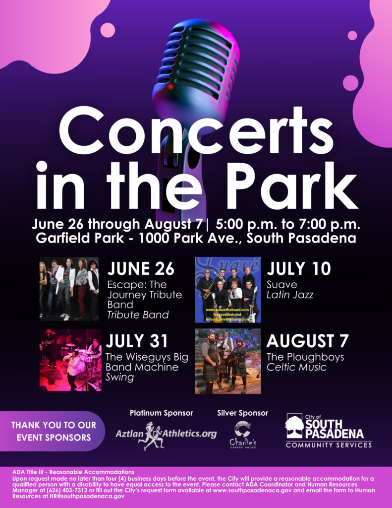 Concerts in the Park South Pasadena Chamber of Commerce